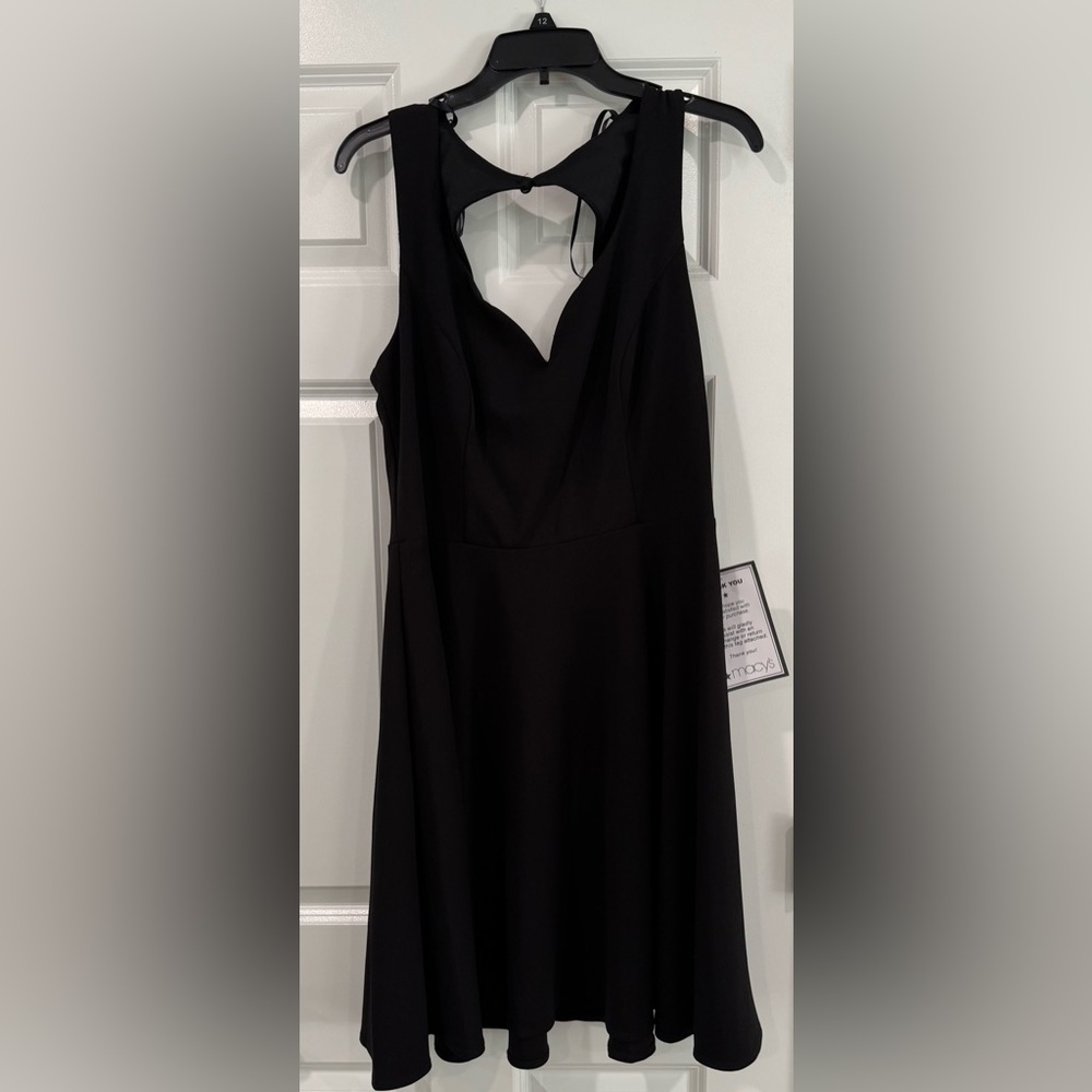 Macy's Black A-line Mini Dress Sweetheart Neckline